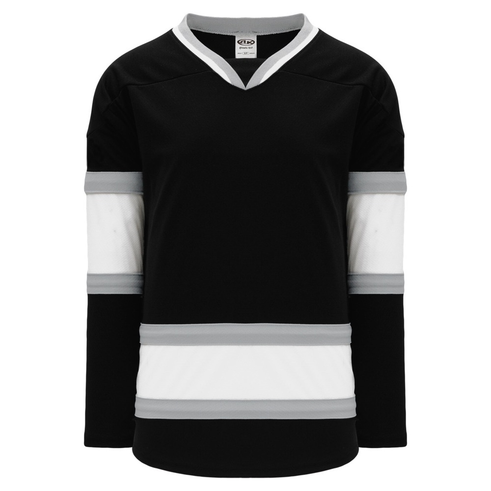 Athletic Knit Black and White LA Kings Pattern Hockey Jersey, Adult Size Small